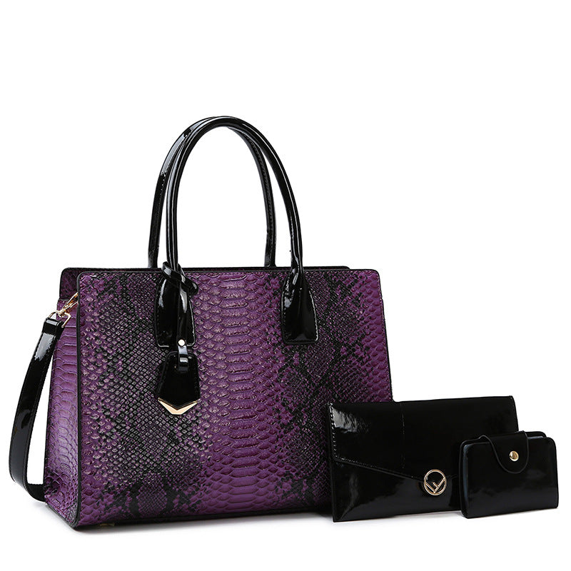 Snake Print Bag Retro Women's Multi Fashion Large Capacity Tote Shoulder Crossbody Bag